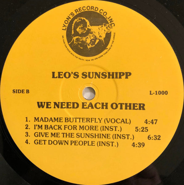 Leo's Sunshipp : We Need Each Other (LP, Album)