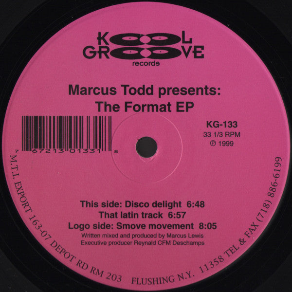 Marcus Todd : The Format EP (12", EP)