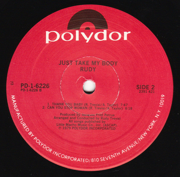 Rudy (18) : Just Take My Body (LP, Album, PRC)