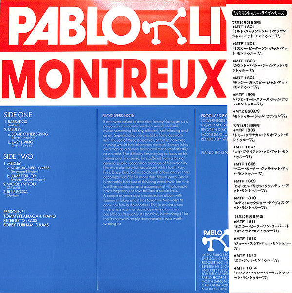 Tommy Flanagan Trio : Montreux '77 (LP, Album)