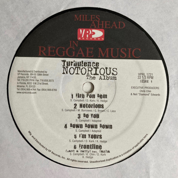 Turbulence (4) : Notorious (The Album) (LP, Album)