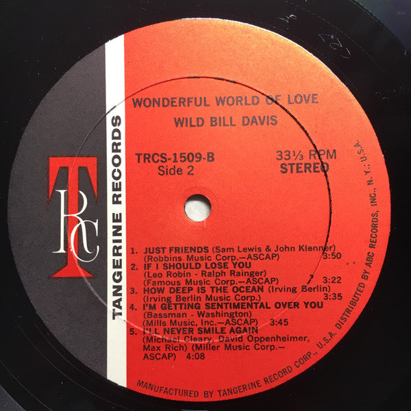 Wild Bill Davis : Wonderful World Of Love  (LP)