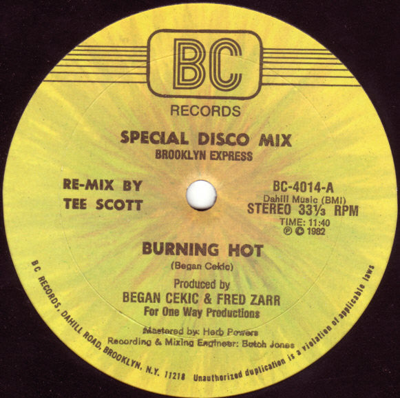 Brooklyn Express : Burning Hot (12")