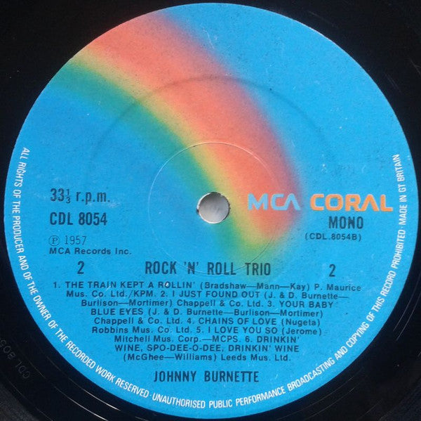 Johnny Burnette And The Rock 'N Roll Trio* : Johnny Burnette And The Rock 'N Roll Trio (LP, Album, Mono, RE)