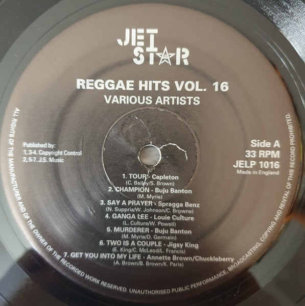 Various : Reggae Hits Volume 16 (LP, Comp)