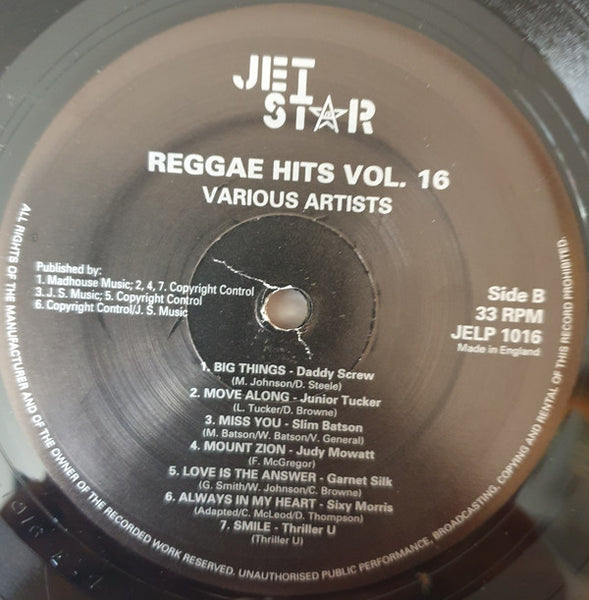 Various : Reggae Hits Volume 16 (LP, Comp)