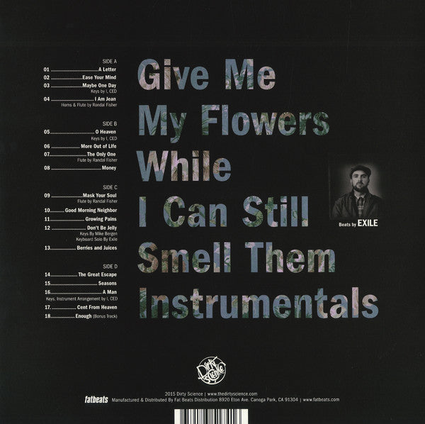 Blu & Exile : Give Me My Flowers While I Can Still Smell Them Instrumentals (2xLP, Album, Ltd)