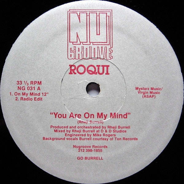 Roqui : You Are On My Mind (12")
