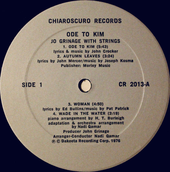 Jo Grinage : Ode To Kim  (LP, Album)