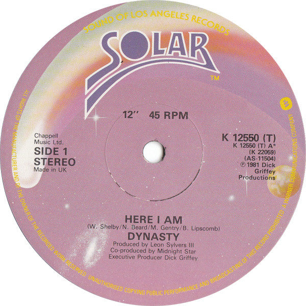 Dynasty : Here I Am (12")