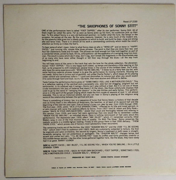 Sonny Stitt : The Saxophones Of Sonny Stitt (LP, Album)