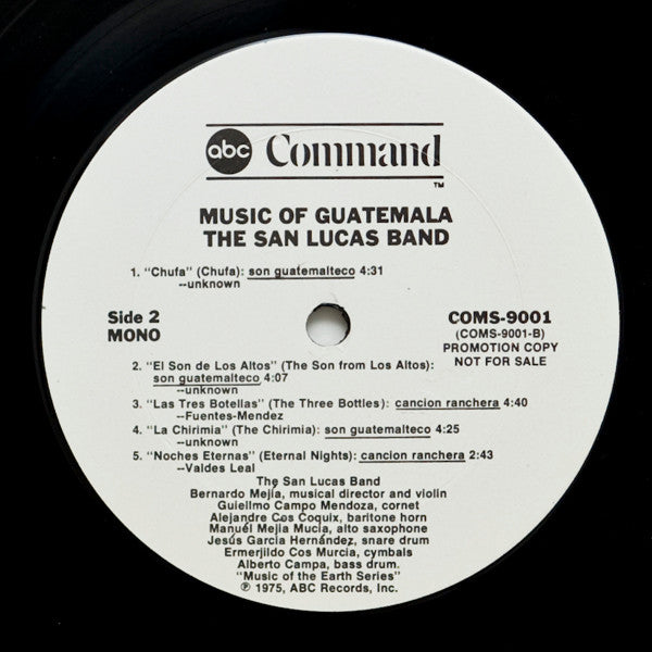 The San Lucas Band : Music Of Guatemala (LP, Album, Promo)