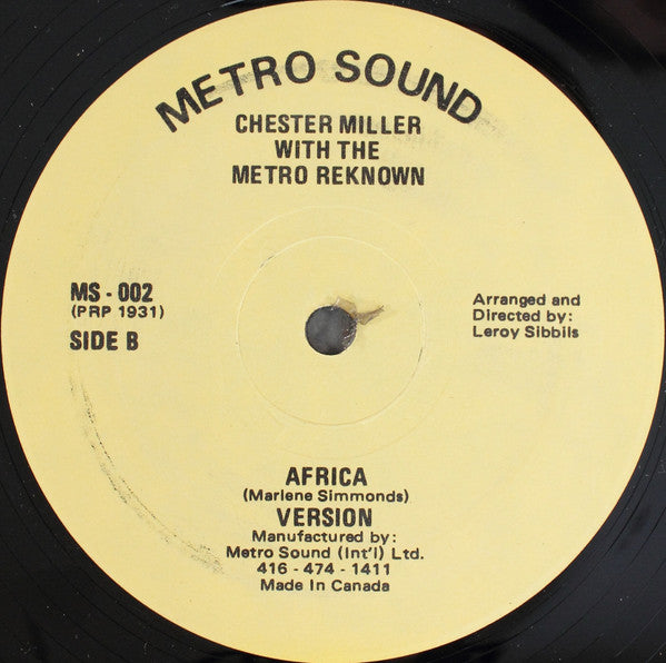 Chester Miller With The Metro Reknown : Africa (12")