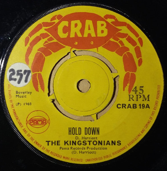 The Kingstonians / Barry York : Hold Down / Who Will She Be (7")