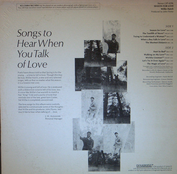 Willie Hutch : Season For Love (LP, Album, Ind)