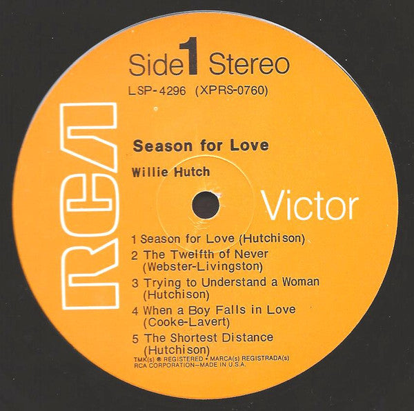 Willie Hutch : Season For Love (LP, Album, Ind)