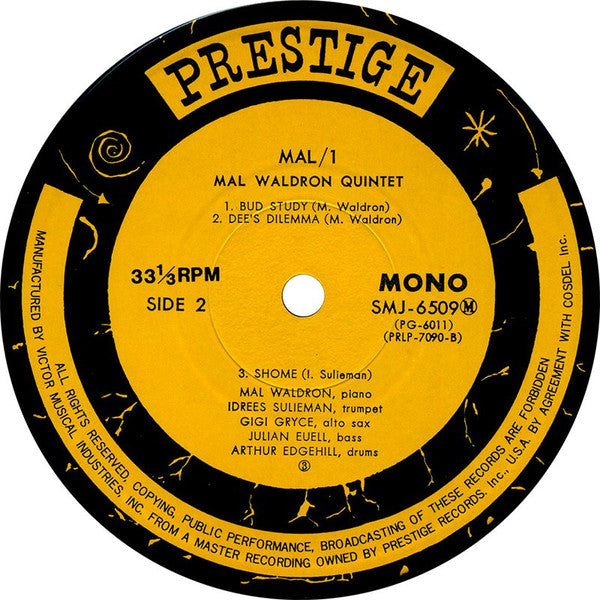 Mal Waldron Quintet : Mal-1 (LP, Album, Mono, RE)
