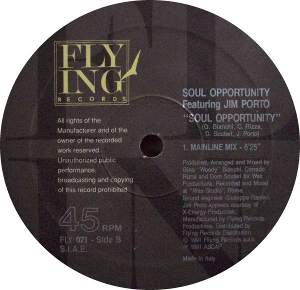 Soul Opportunity Featuring Jim Porto : Lowdown / Soul Opportunity (12")