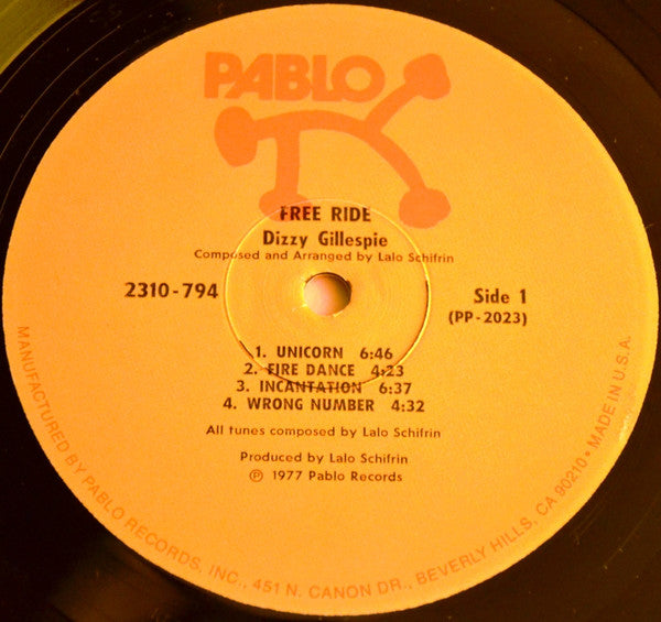 Dizzy Gillespie : Free Ride (LP, Album, RE)