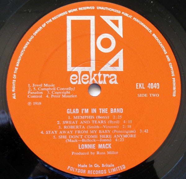 Lonnie Mack : Glad I'm In The Band (LP, Album, Mono)