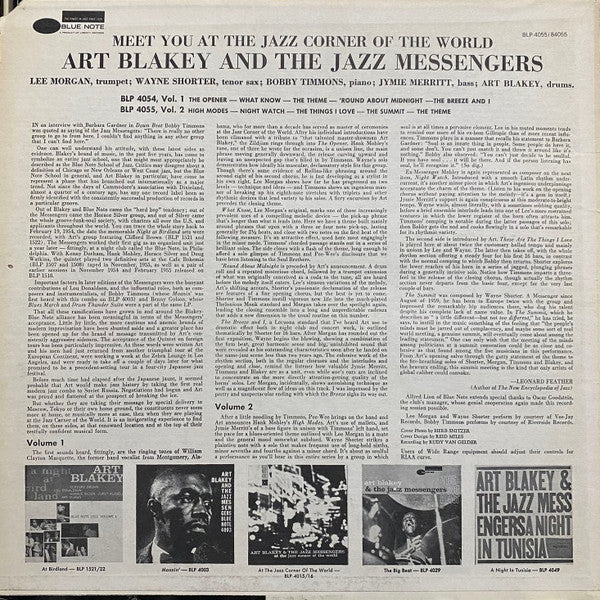 Art Blakey & The Jazz Messengers : Meet You At The Jazz Corner Of The World (Volume 2) (LP, Album, RE,  Bl)