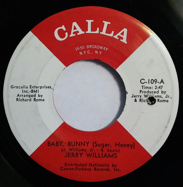 Jerry Williams, Jr.* : Baby Bunny (Sugar Honey) (7", Single)