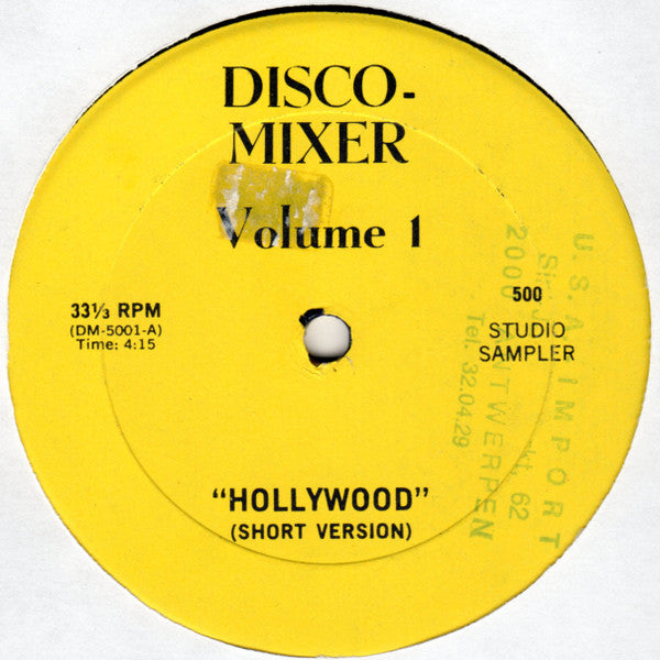 Various : Hollywood Volume 1 (12", Mixed, Promo, Unofficial)