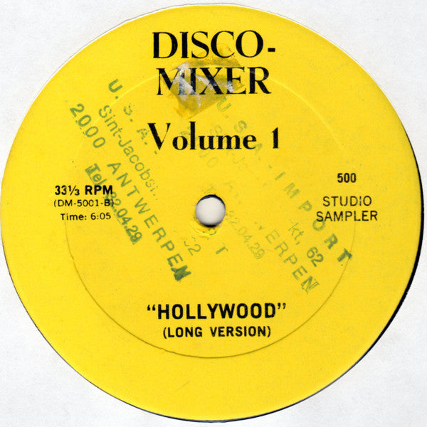 Various : Hollywood Volume 1 (12", Mixed, Promo, Unofficial)