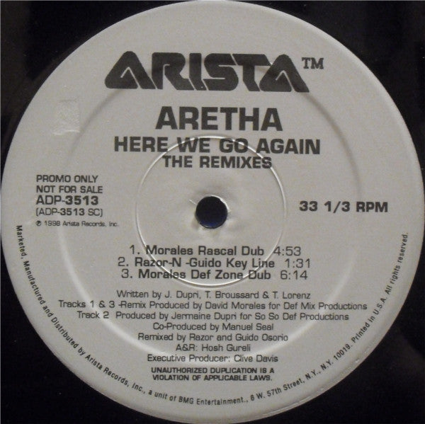 Aretha* : Here We Go Again (The Remixes) (2x12", Promo)
