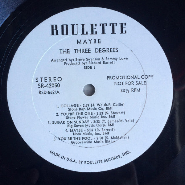The Three Degrees : Maybe (LP, Album, Promo)
