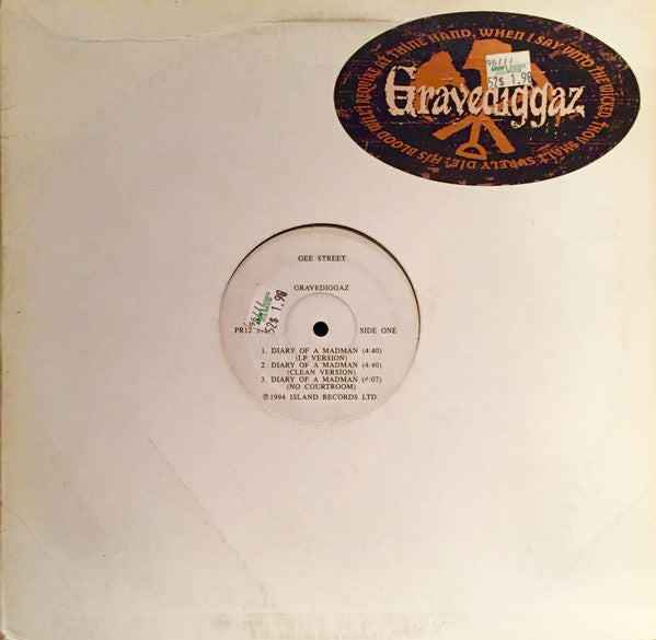 Gravediggaz : Diary Of A Madman (12", Promo)