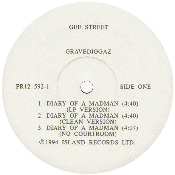 Gravediggaz : Diary Of A Madman (12", Promo)