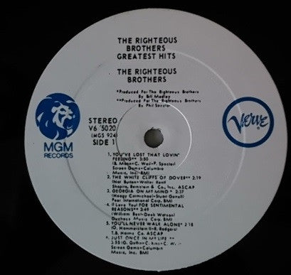 The Righteous Brothers : The Righteous Brothers Greatest Hits (LP, Comp)