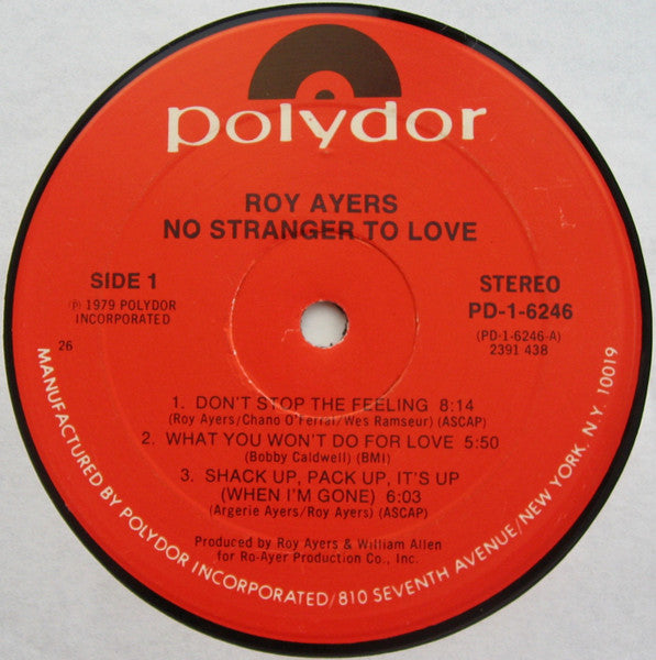 Roy Ayers : No Stranger To Love (LP, Album, 26)