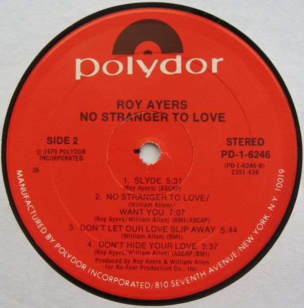 Roy Ayers : No Stranger To Love (LP, Album, 26)