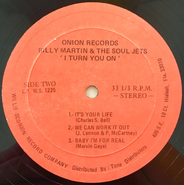 Billy Martin & The Soul Jets : I Turn You On (LP, Album)