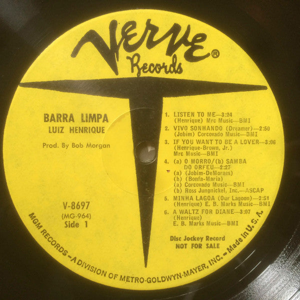 Luiz Henrique : Barra Limpa (LP, Album, Mono, Promo, Gat)