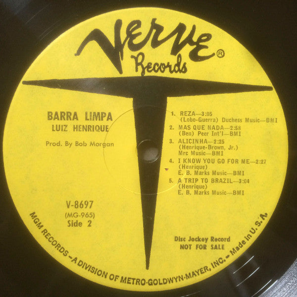 Luiz Henrique : Barra Limpa (LP, Album, Mono, Promo, Gat)