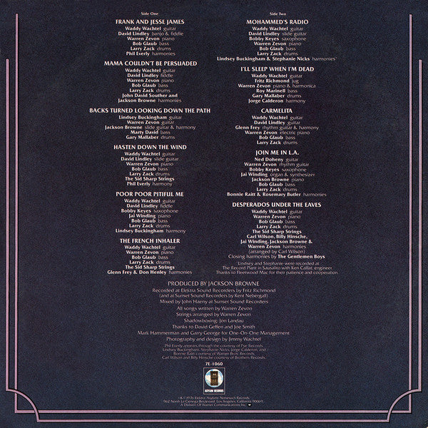 Warren Zevon : Warren Zevon (LP, Album, SP )