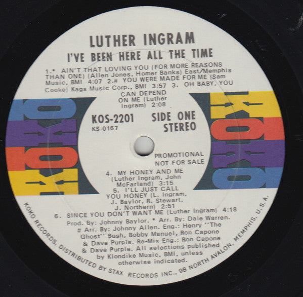 Luther Ingram : I've Been Here All The Time (LP, Promo)
