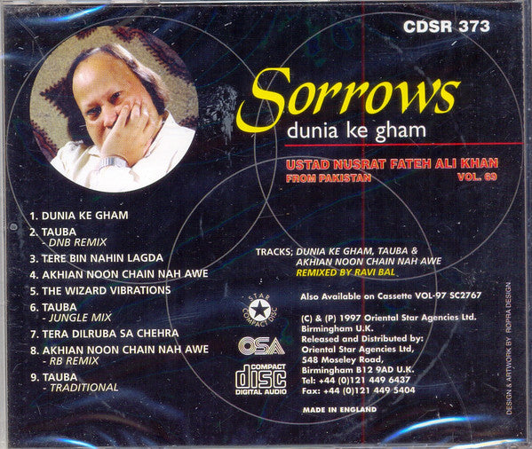 Ustad Nusrat Fateh Ali Khan* : Sorrows (Dunia Ke Gham) (CD, Album)