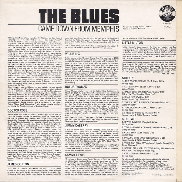 Various : The Blues Came Down From Memphis (LP, Comp, Mono, RE)