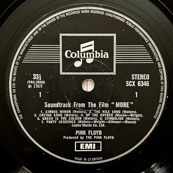 The Pink Floyd* : Soundtrack From The Film "More" (LP, Album, RE)