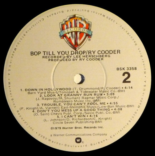 Ry Cooder : Bop Till You Drop (LP, Album, Win)