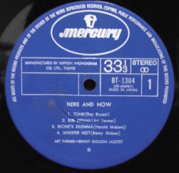 Art Farmer-Benny Golson Jazztet* : Here And Now (LP, Album, Ltd, RE)