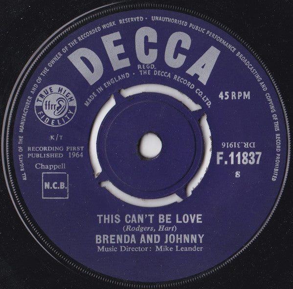 Radiophonic Workshop* / Brenda And Johnny : Dr. Who / This Can't Be Love  (7")