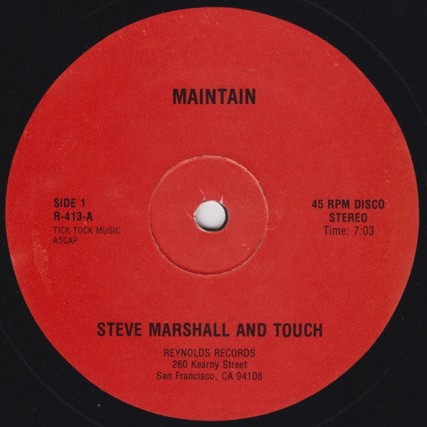 Steve Marshall And Touch : Maintain (12")