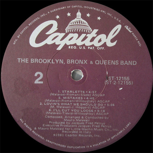 The Brooklyn, Bronx & Queens Band : The Brooklyn, Bronx & Queens Band (LP, Album, Win)