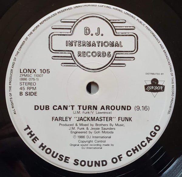 Farley "Jackmaster" Funk & Jesse Saunders : Love Can't Turn Around (12")