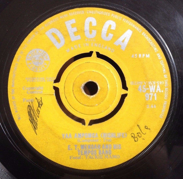 E. T. Mensah And His Tempos Band* : Gyaesu / Yaa Ampomca (7", Single)